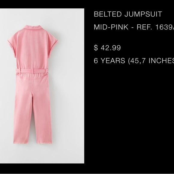 ZARA belted jumpsuit size 6 - Picture 4 of 4